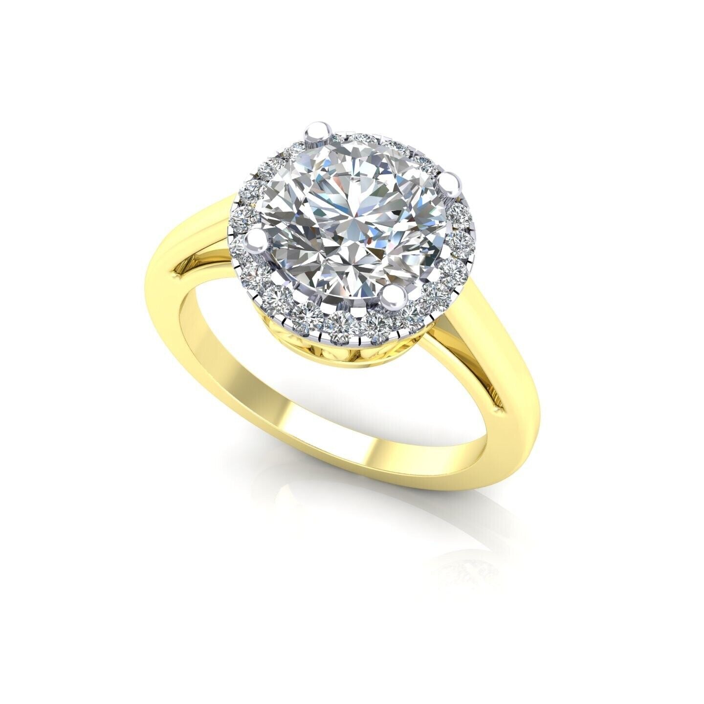 9ct Yellow Gold Zircon Cluster Ring Engagement Hallmarked Sizes L - R