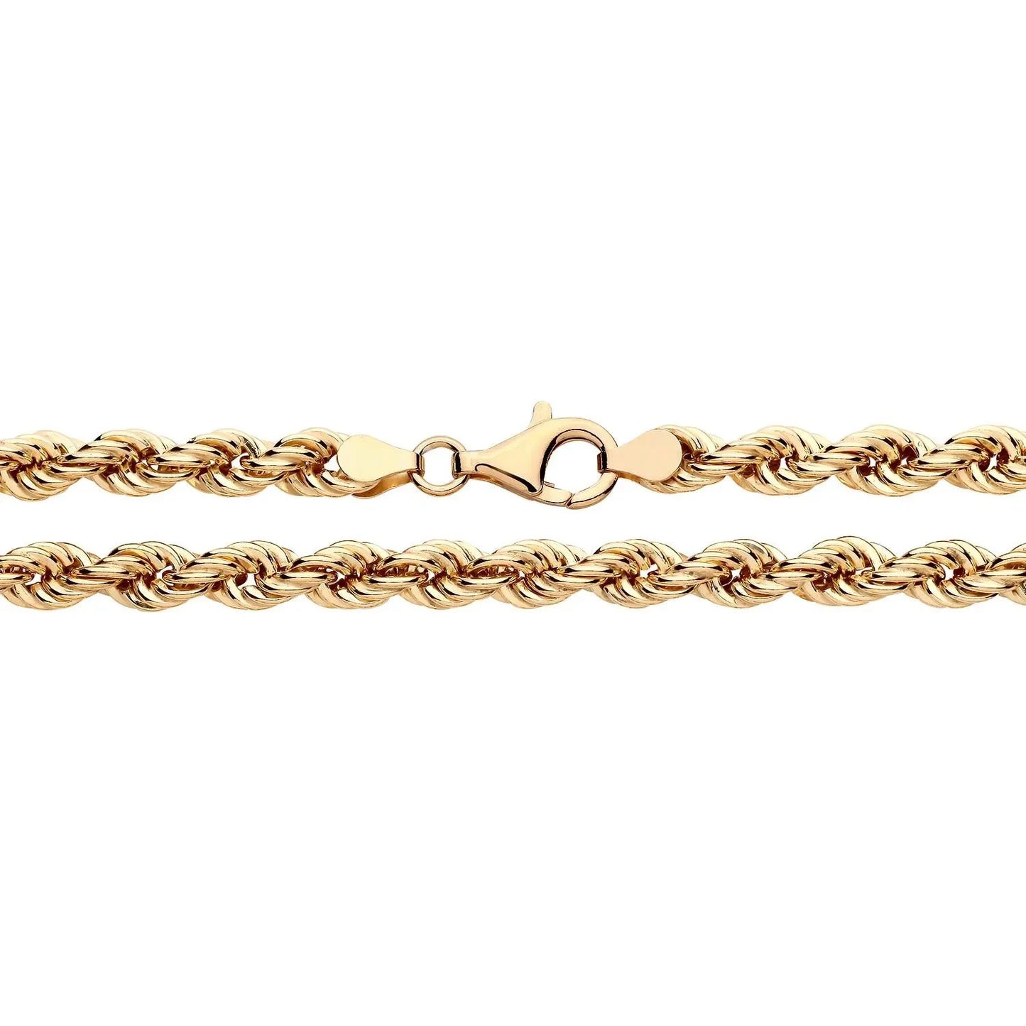 Heavy 18ct Gold Rope Chain on Solid Silver Full Hallmark 6.5mm wide 30" 43 grams