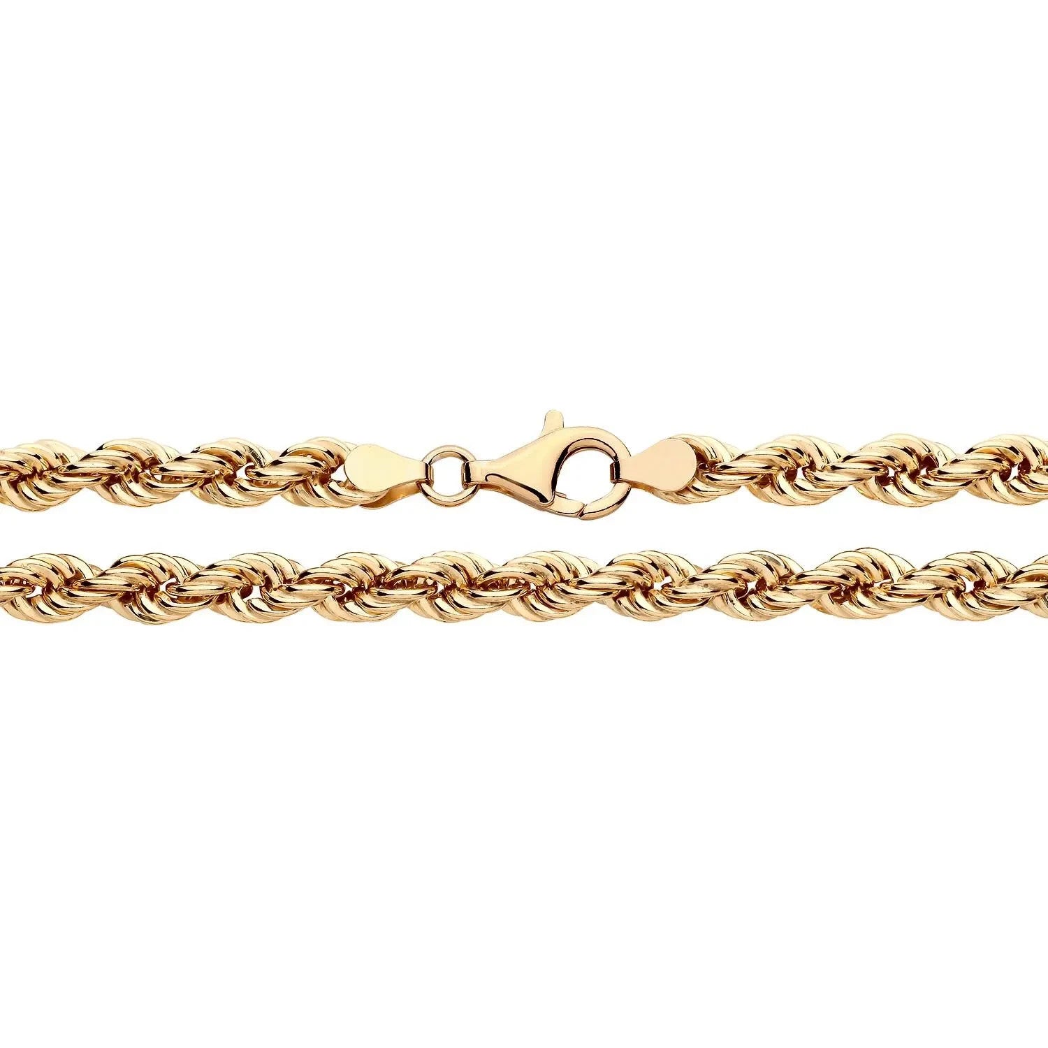 Heavy 18ct Gold Rope Chain on Solid Silver Full Hallmark 6.5mm wide 30" 43 grams