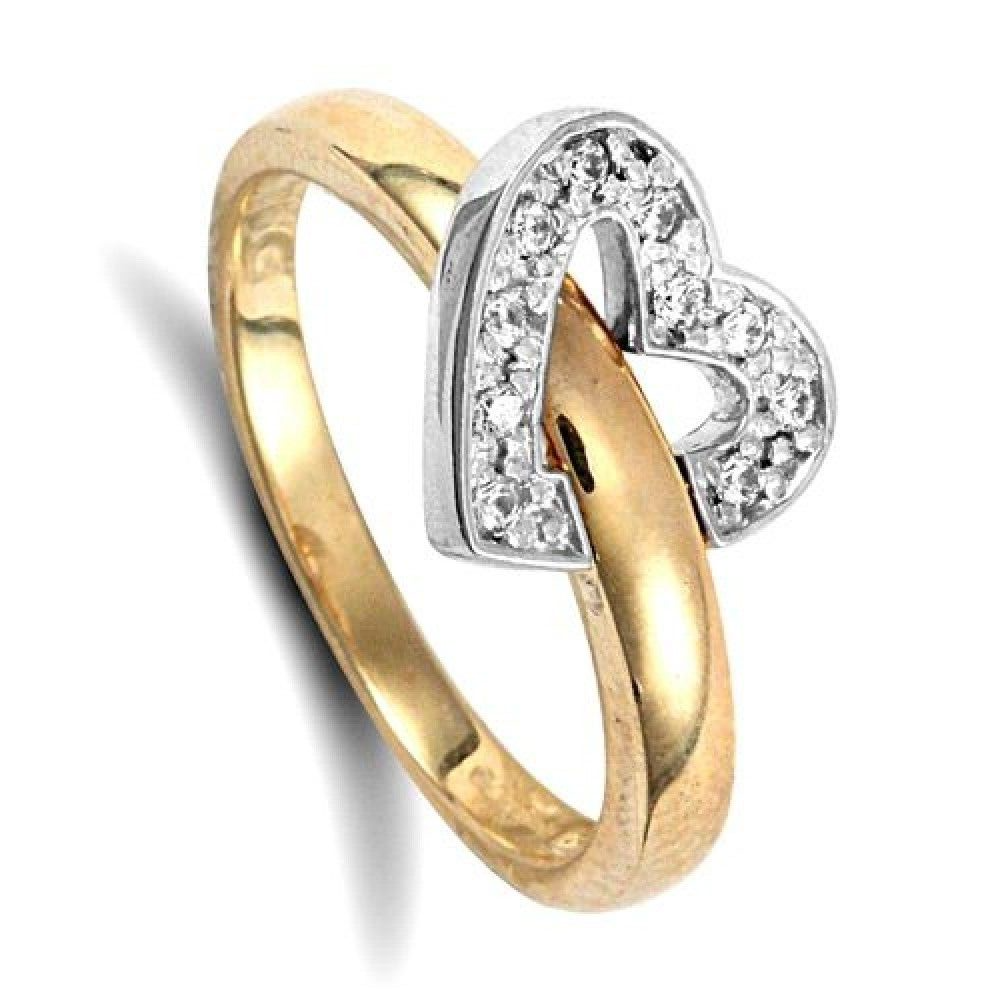 9ct Yellow Gold Flip Over Heart Ring Fully Hallmarked
