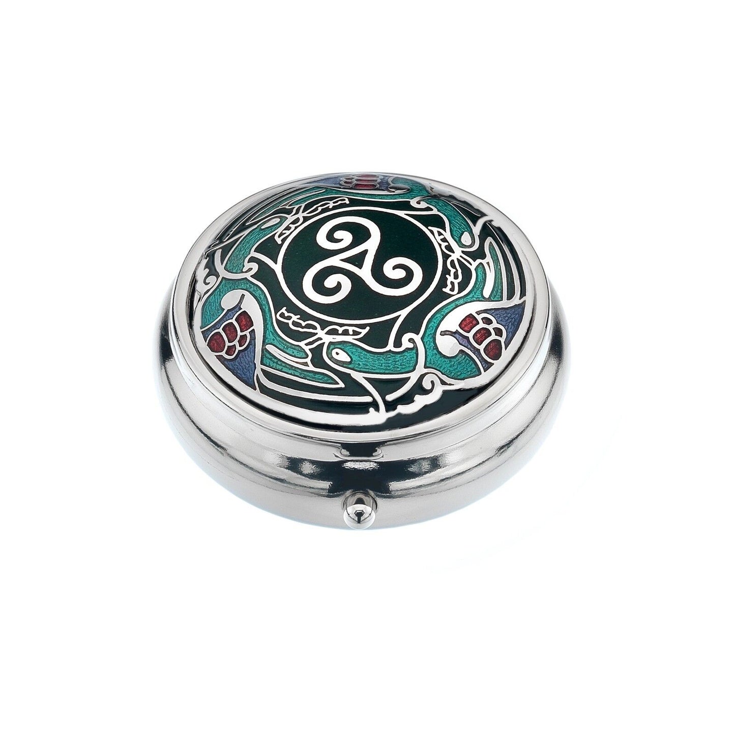 Pillbox Silver Plated Celtic Birds Triskele Brand New and Boxed