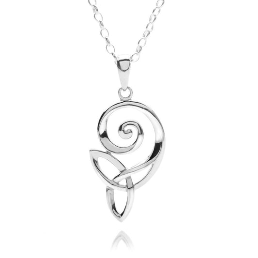 Spiral Trinity Pendant Sterling Silver 925 Hallmark All Chain Lengths