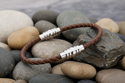 Fred Bennett Skinny Leather Bracelet With Magnetic Clasp 23cm B4727