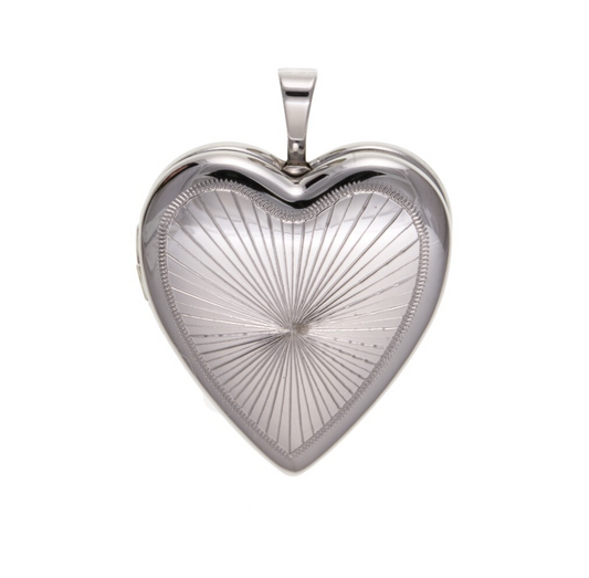 Sunray Design Heart Locket Solid Sterling Silver 925 Hallmark 20mm