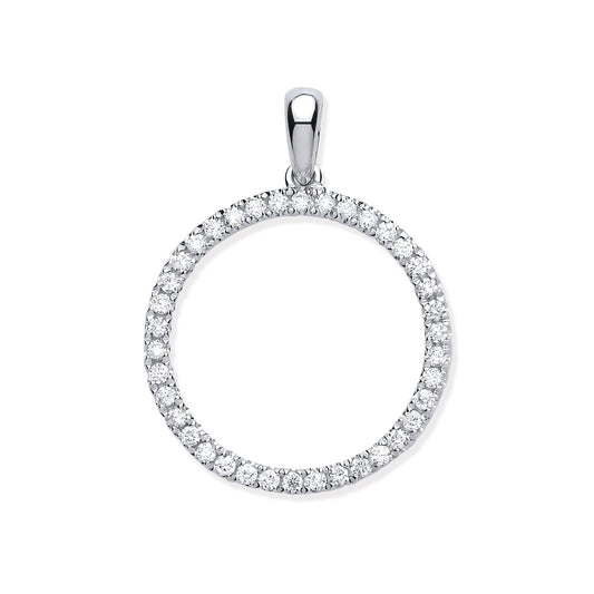 9ct White Gold 0.33ct Circle of Life Diamond Pendant Made in London