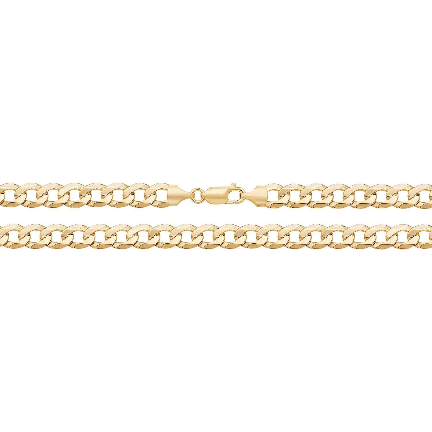 Heavy Yellow Gold Curb Chain 24" Gents 7mm Wide Hallmark British 24 Grams New