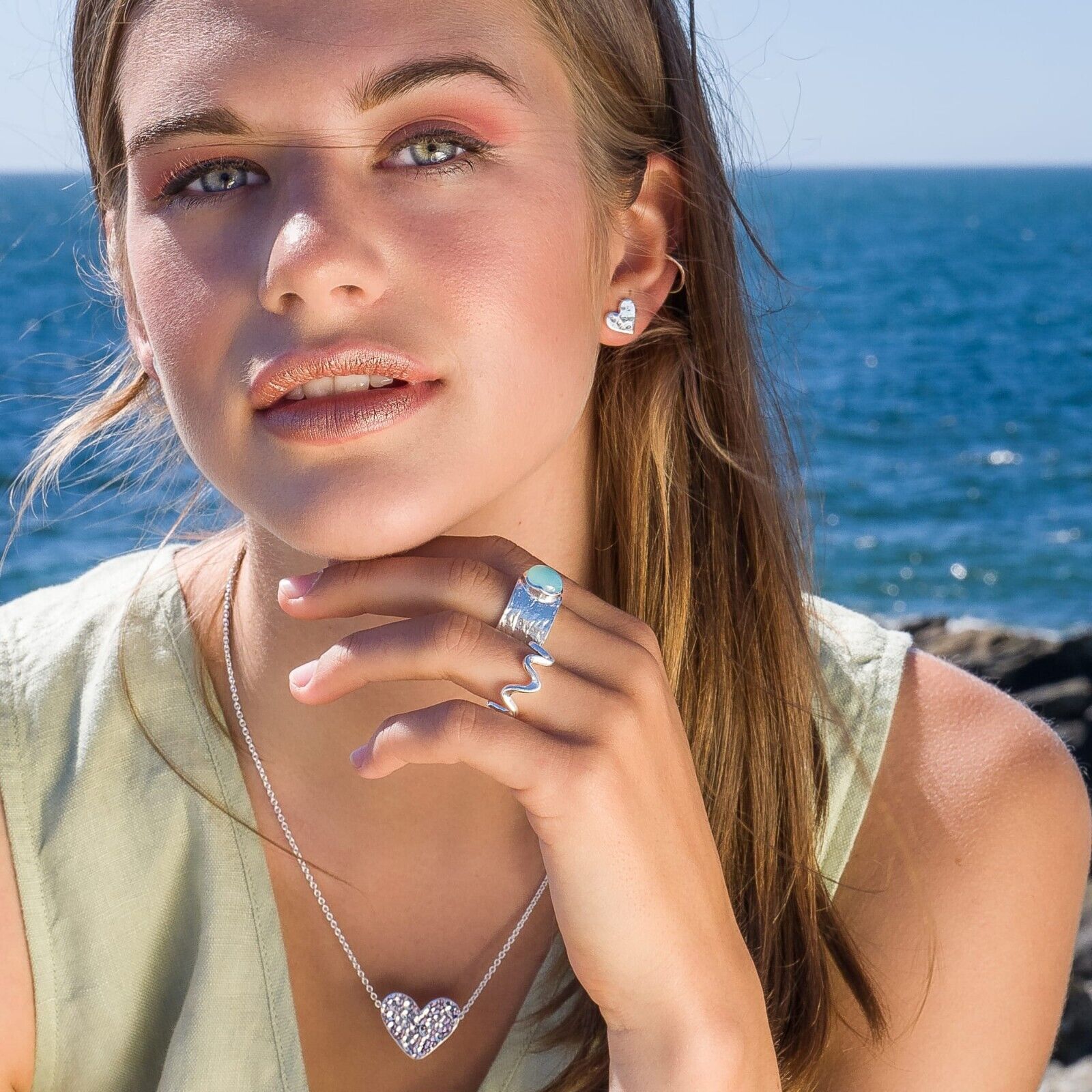 Solid Silver Wave Ring Sterling 925 Stamped Size J - Q Brand New Gift