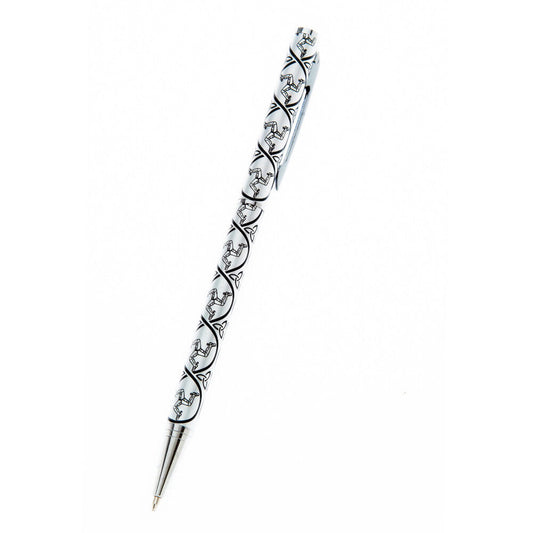Ballpoint Pen Silver Plated Manx Isle of Man 3 Legs Black Ink Brand New Boxed