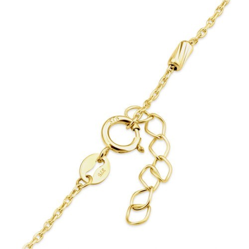 Elegant Textured Bead Station Bracelet 9ct Gold 375 Hallmark 17.5 - 19cm
