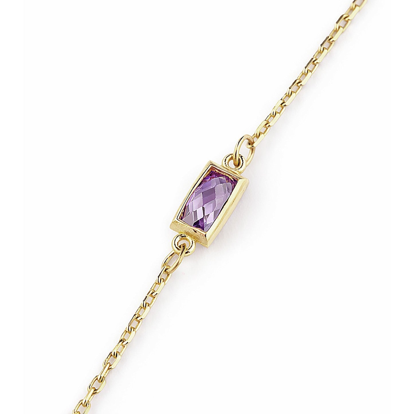 Multicolour Gemstone Station Bracelet Yellow Gold 375 Hallmark 17.5-19cm