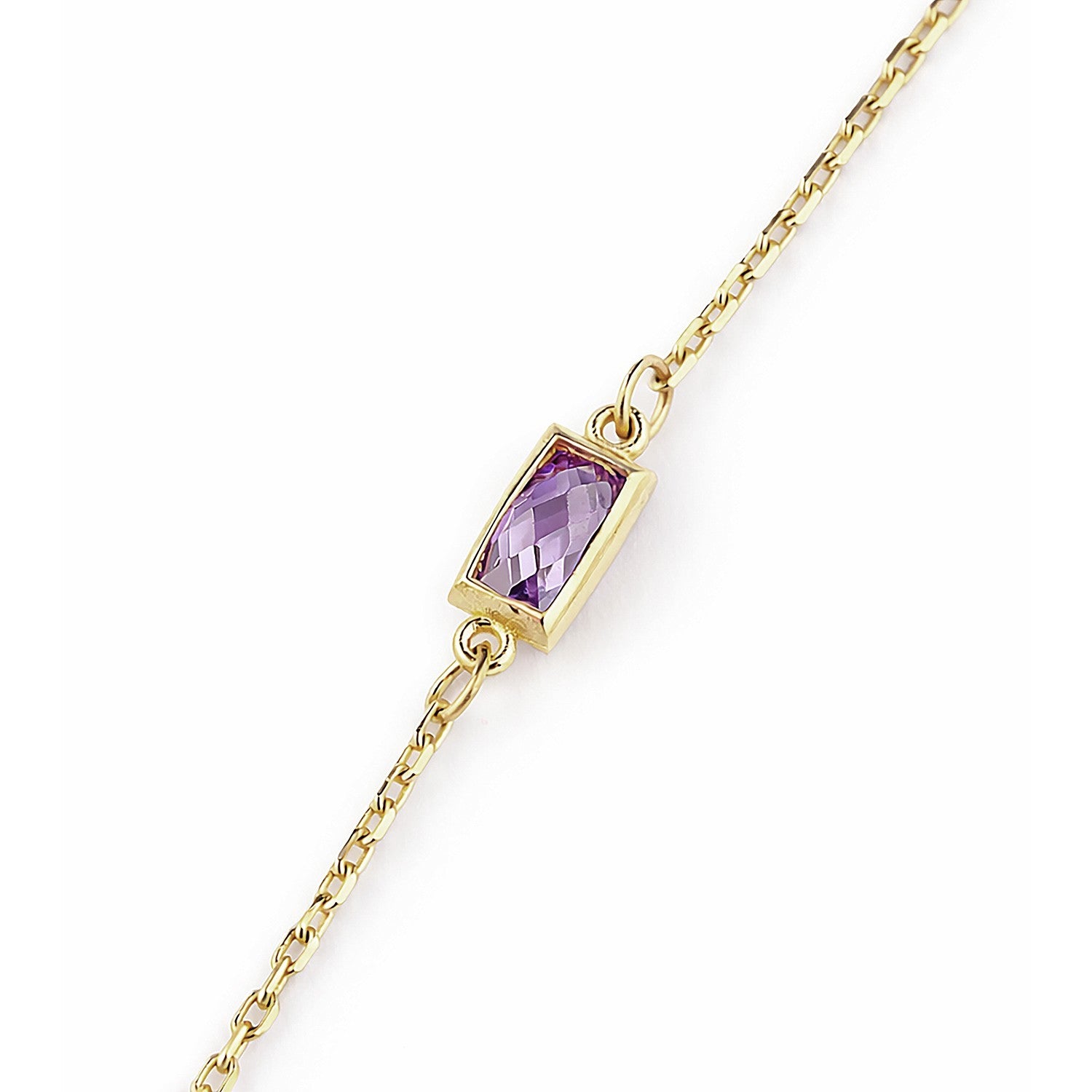 Multicolour Gemstone Station Bracelet Yellow Gold 375 Hallmark 17.5-19cm