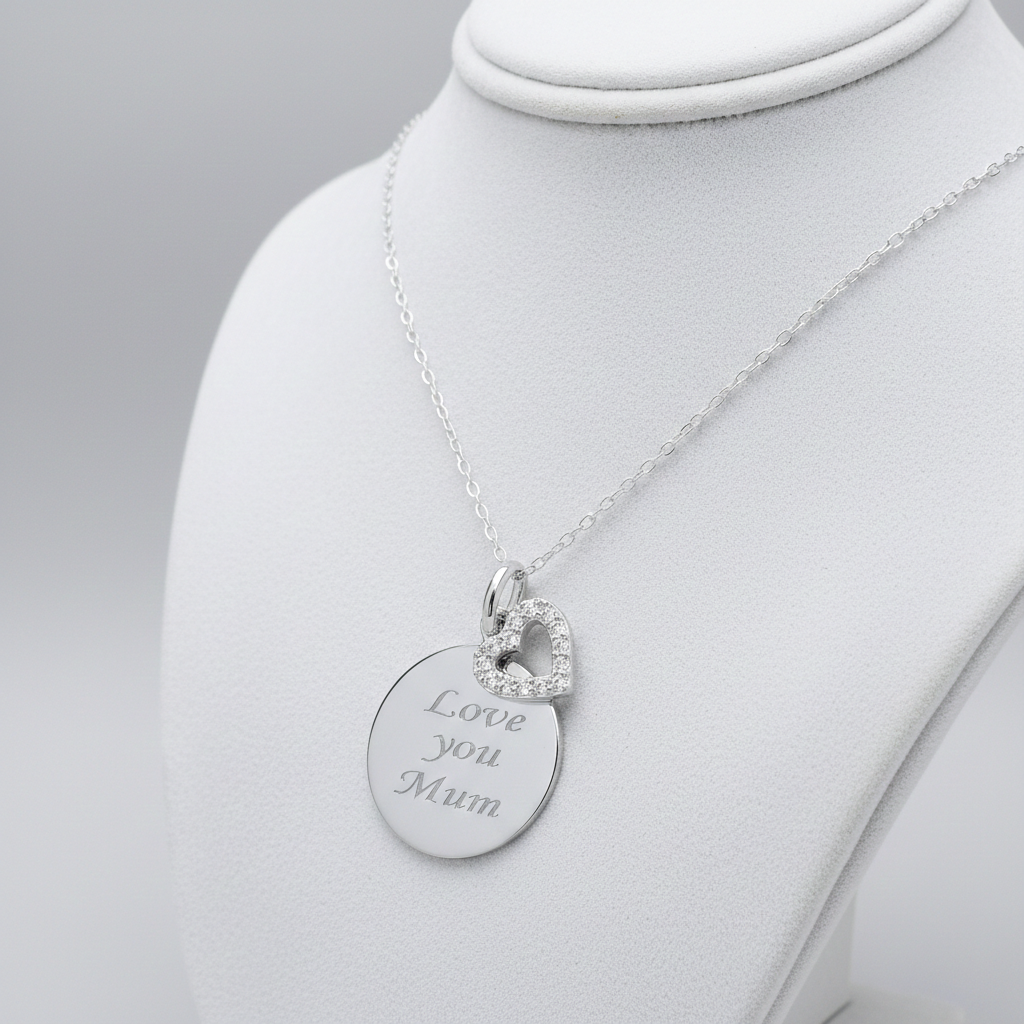 Love You Mum Necklace Solid Sterling Silver 925 Hallmark 18" Chain Mothers Day