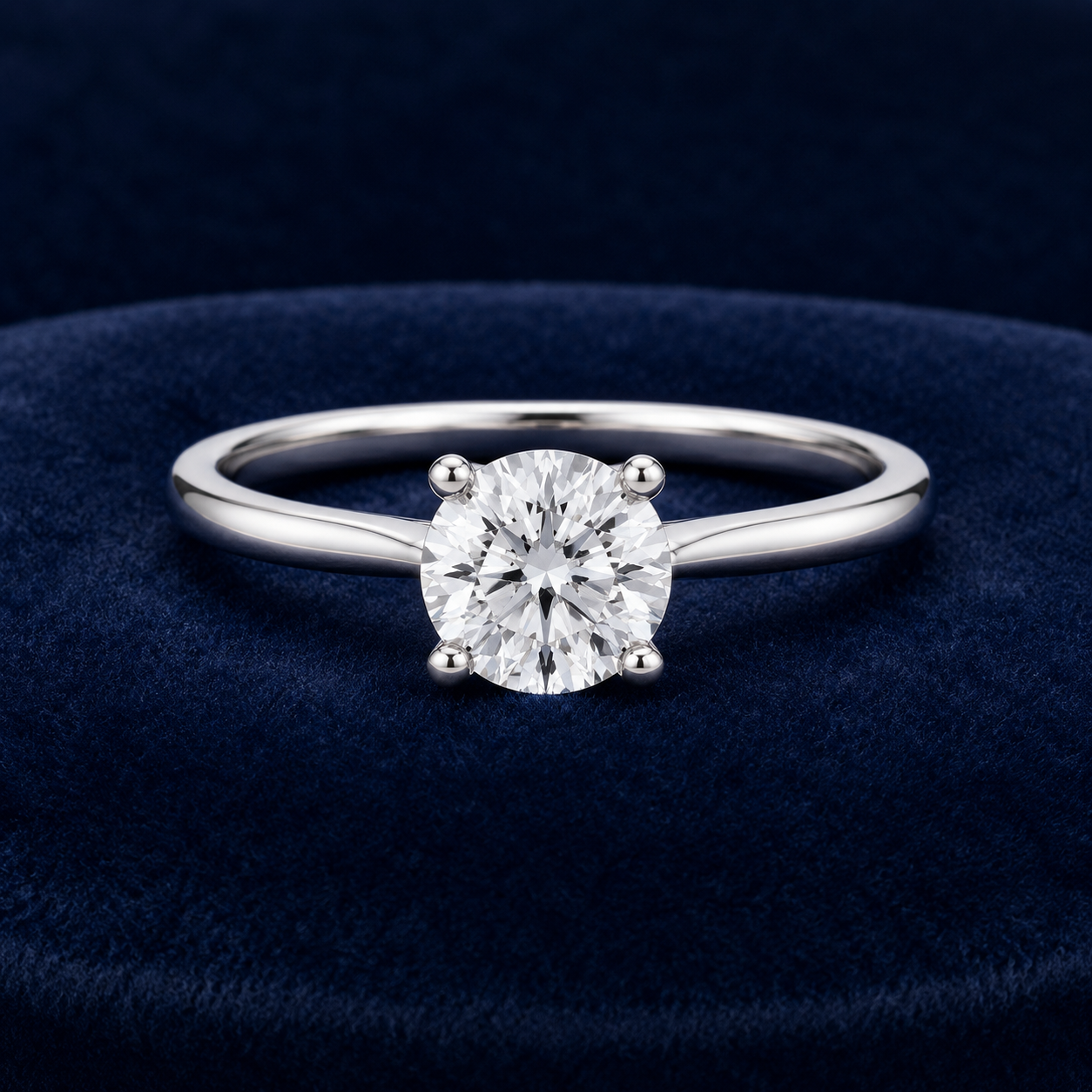 6mm Solitaire Engagement Ring Solid Sterling Silver 925 Size K-S