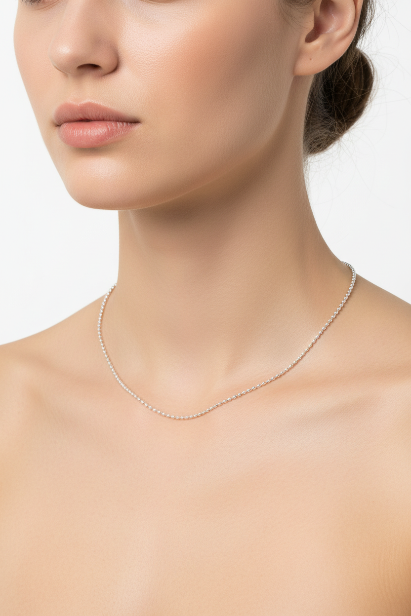 Seed Chain Necklace Adjustable Chain 925 Sterling Silver 925 hallmark