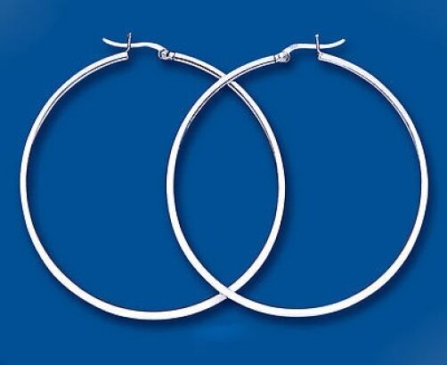 Hoop Earrings Creole Silver Hoops 60mm Sterling Silver