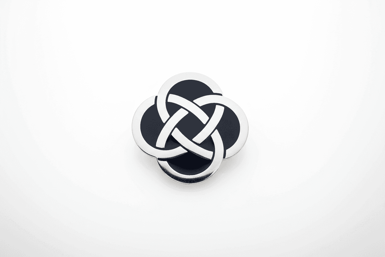 Celtic Knot Black Brooch Silver Plated Brand New Gift Packaging