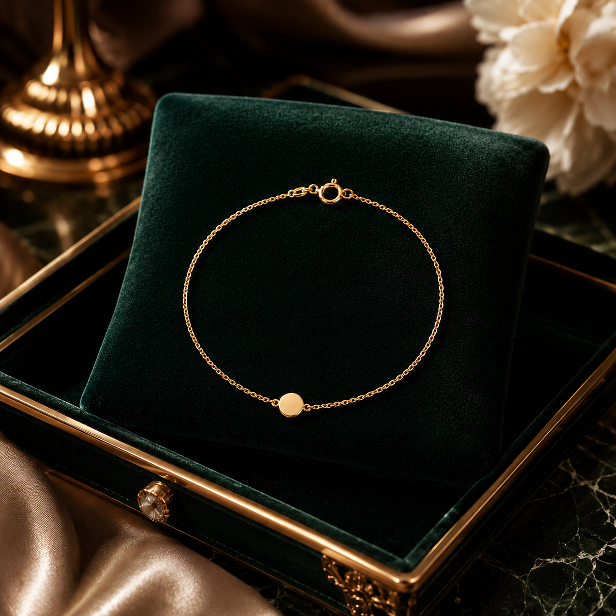 Timeless Gold Disc Bracelet 9ct Yellow Gold 375 Hallmark 19cm