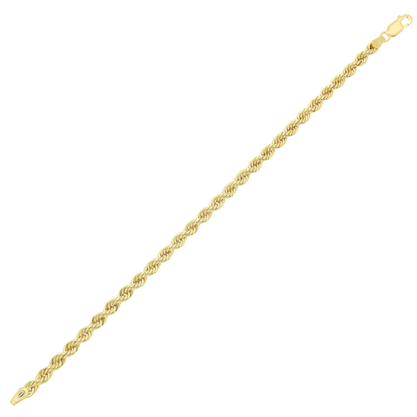 Yellow Gold Rope Chain Bracelet – Classic Thick Twisted Link Design Hallmarked