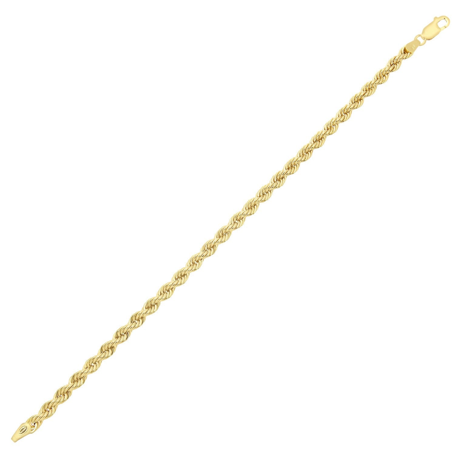 Yellow Gold Rope Chain Bracelet – Classic Thick Twisted Link Design Hallmarked