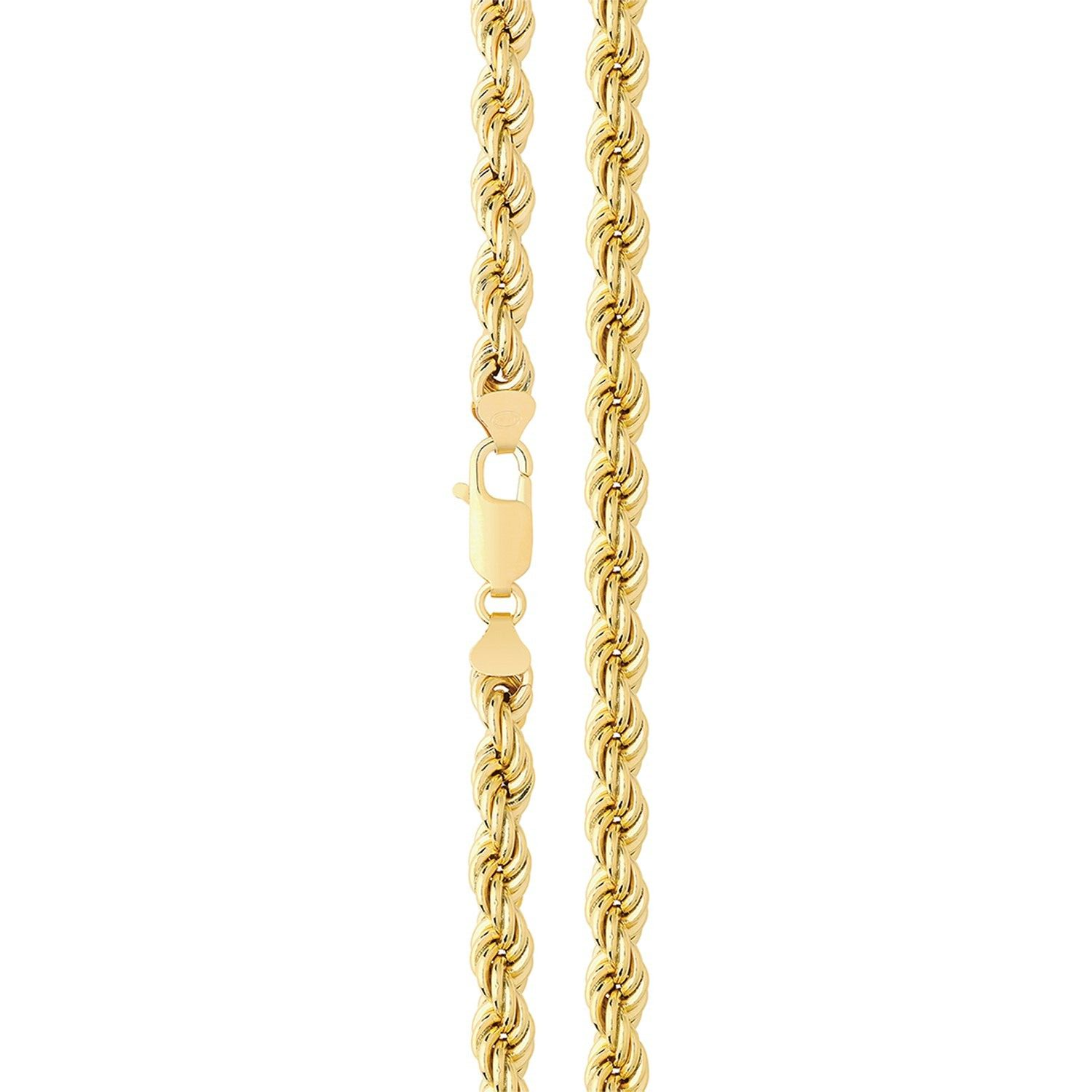 Yellow Gold Rope Chain 22" Hallmarked Men's Women's 120 Gauge