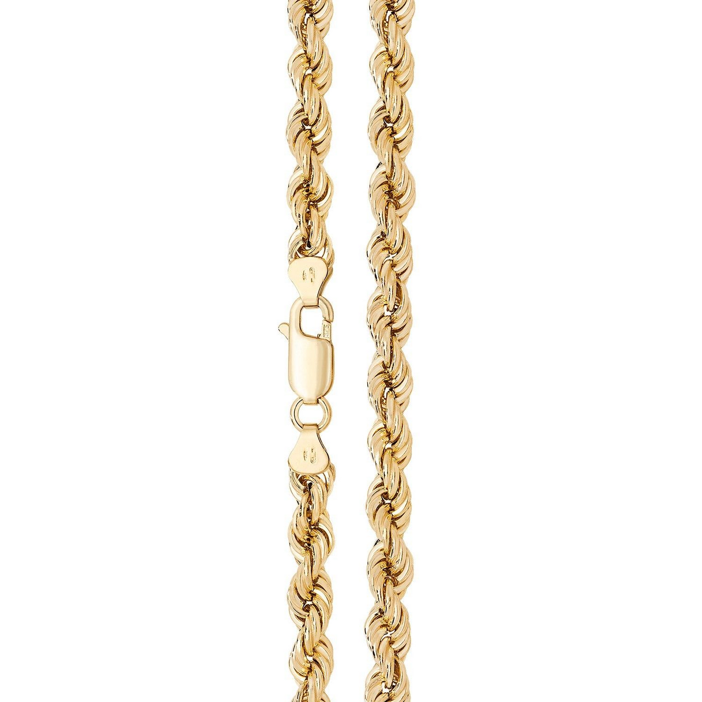 Yellow Gold Rope Chain 20" 10grams Hallmarked Men's Women's 100 Gauge 5mm wide