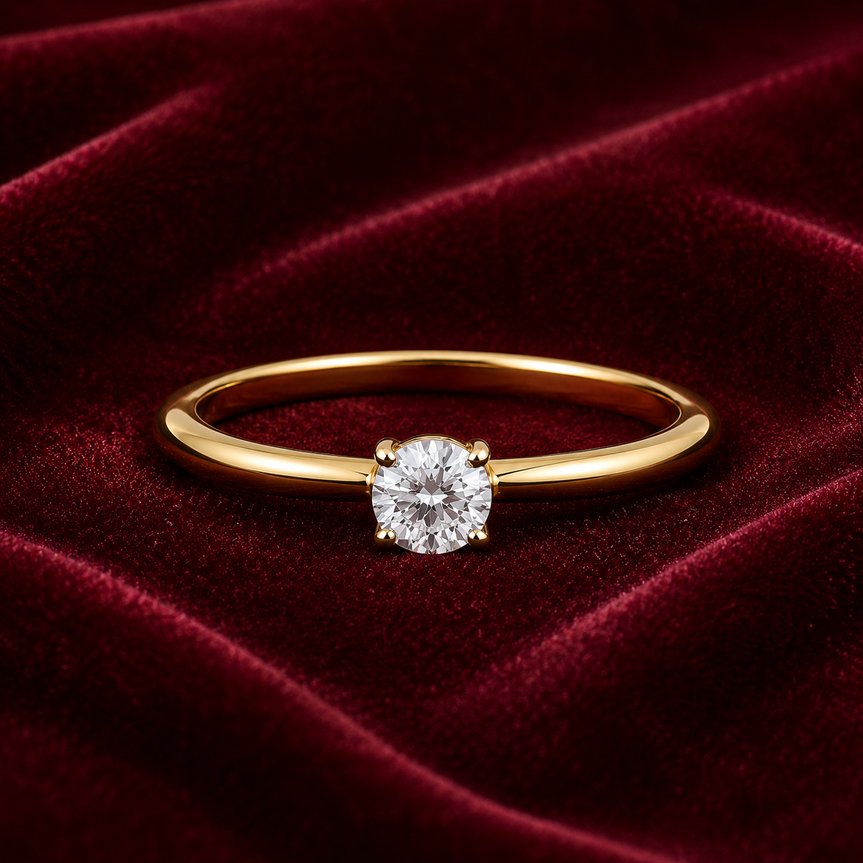 18ct Gold 5mm Solitaire Engagement Ring on Solid Sterling Silver 925 Size J - U