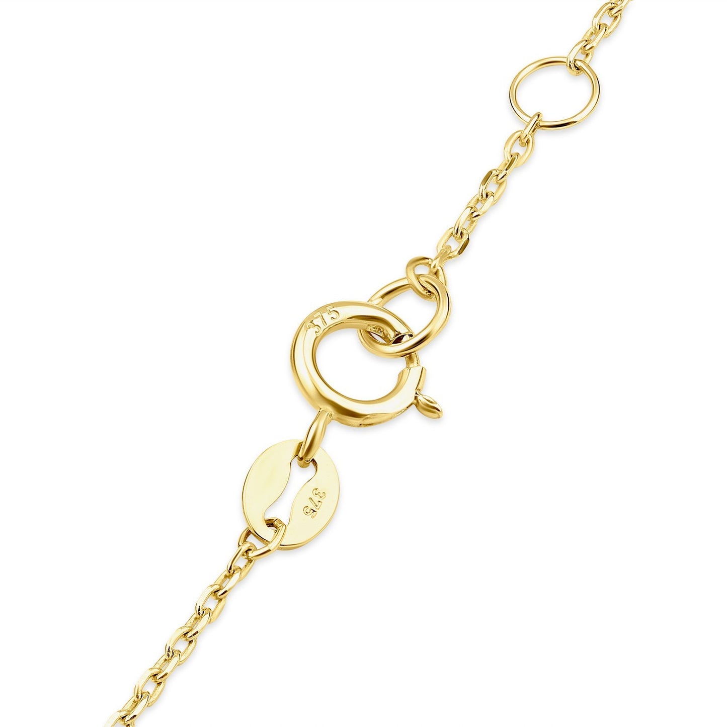 Floral Heart Gold Chain Bracelet 9ct Yellow Gold 375 Hallmark 17.5-19cm