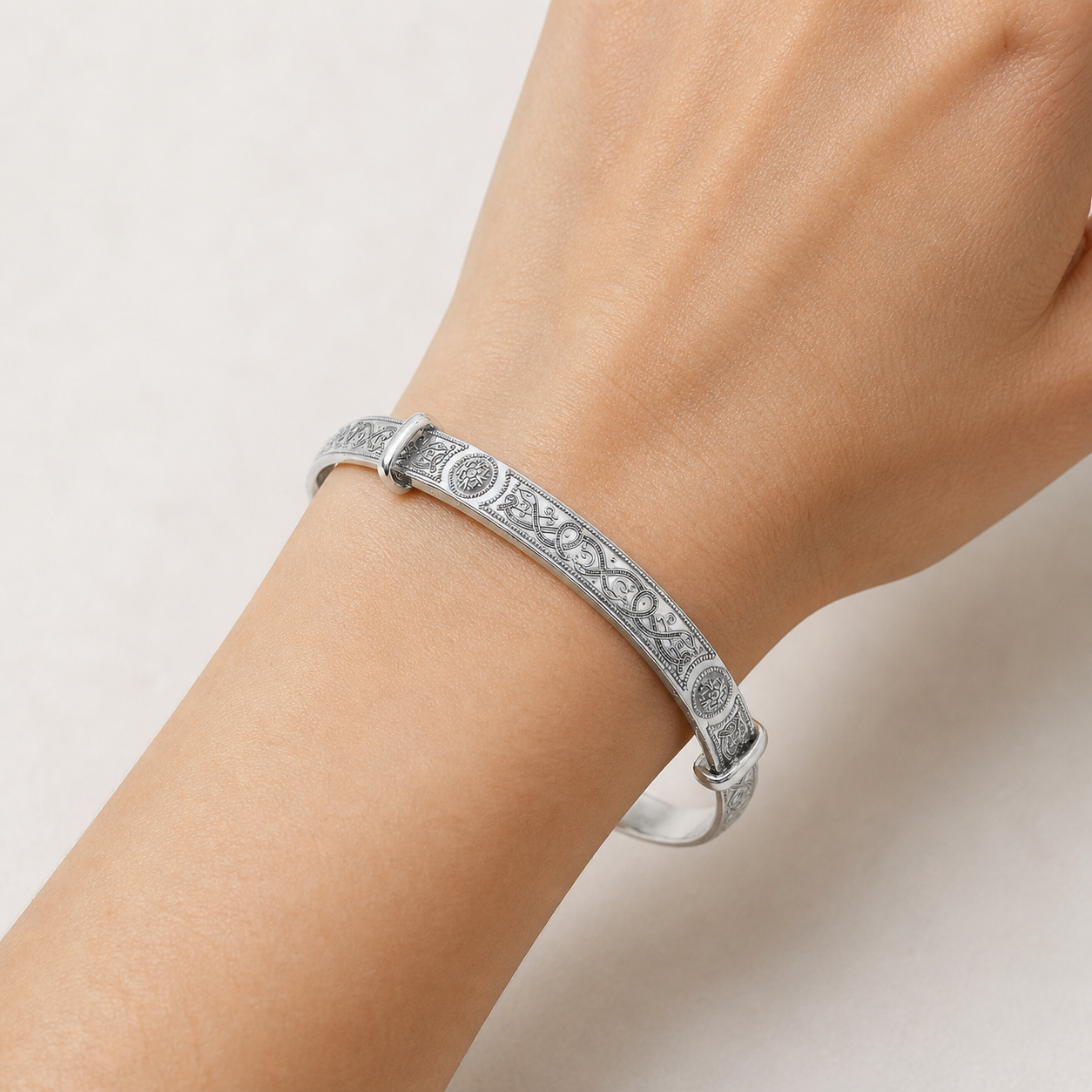 Ladies Celtic Expandable Bangle Sterling Silver 925 Hallmarked Bracelet