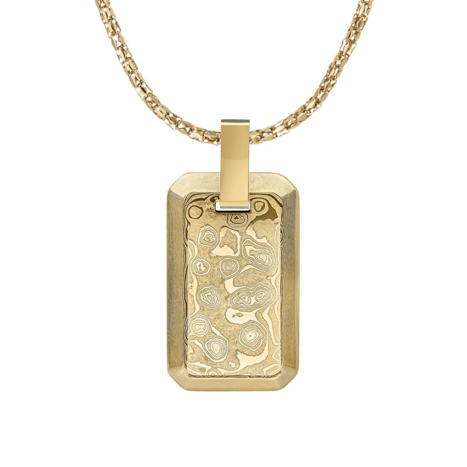 Fred Bennett Damascus Steel Rectangular Pendant 56cm P5380