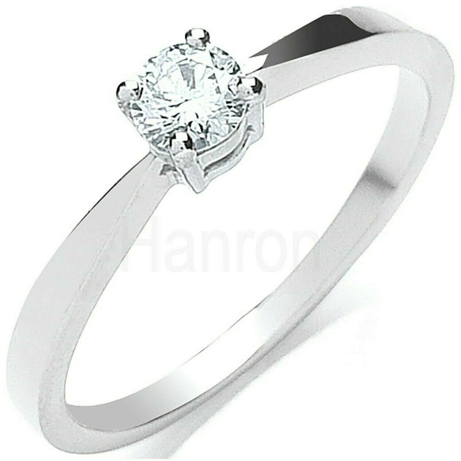 Real Diamond Solitaire Engagement Ring 18ct White Gold 0.25ctw