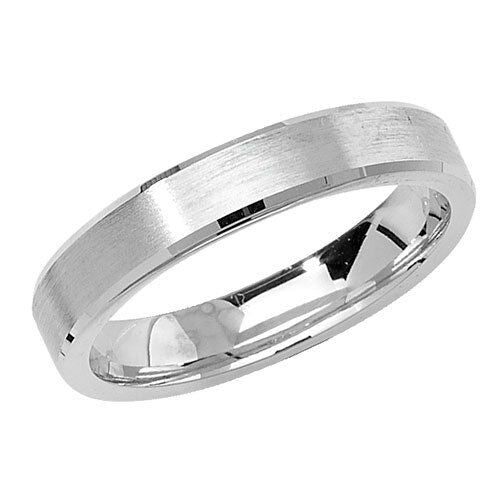 Sterling Silver Wedding Band Ring 4mm Wide Satin Finish 925 Hallmark