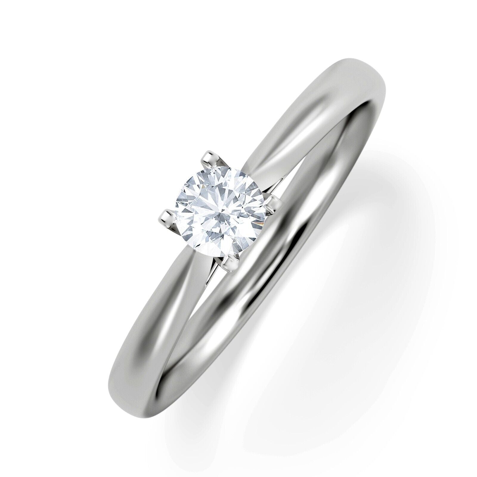 18ct White Gold 0.25ctw Round Brilliant Cut Solitaire Wed Fit Lab Grown Diamond