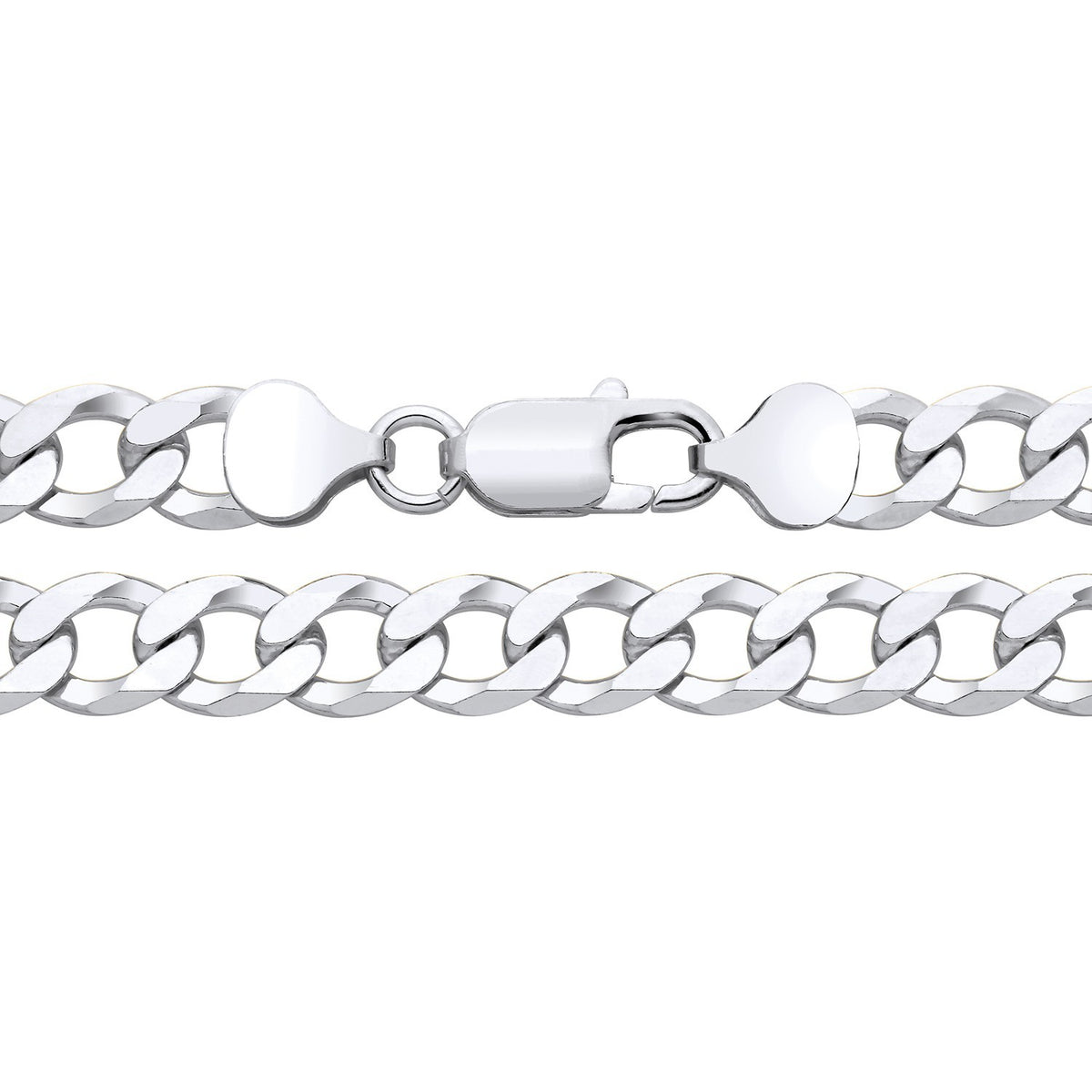 Men's Flat Curb Bracelet Sterling Silver 8" 14 Grams Hallmarked 8mm Wide
