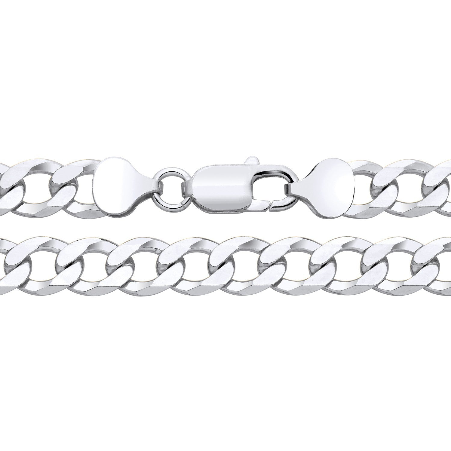 Men's Flat Curb Bracelet Sterling Silver 8" 14 Grams Hallmarked 8mm Wide