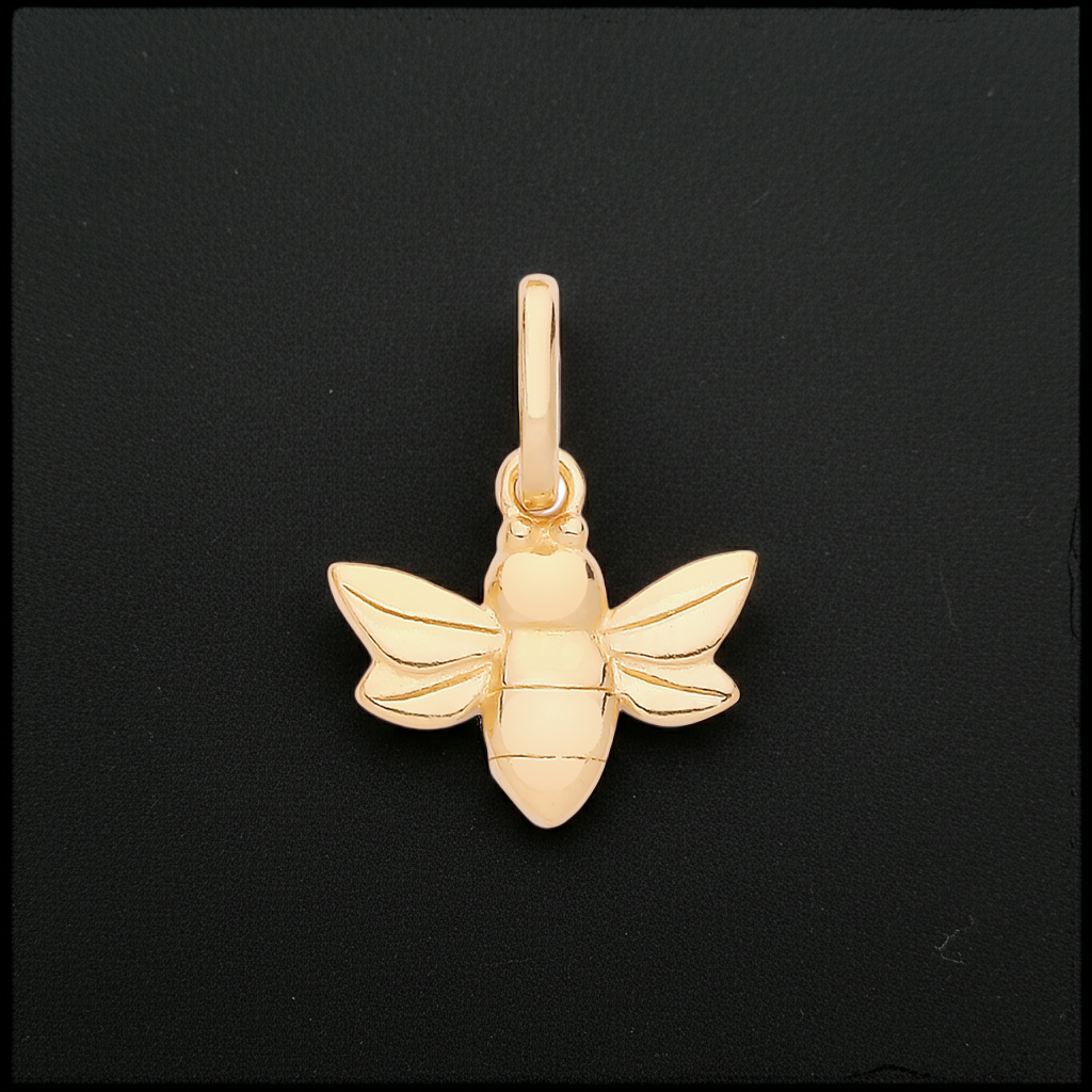 Bumble Bee Pendant 18ct Gold on Solid Sterling Silver 925 Hallmark 18" Chain