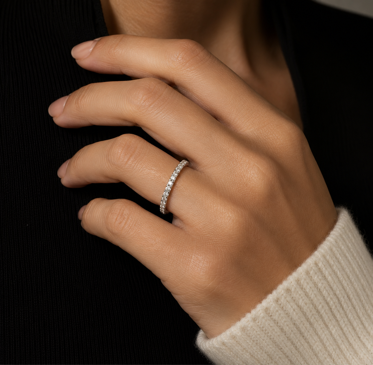 Sterling Silver Stacking Eternity Band Ring 925 Hallmark