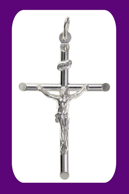 Large Silver Crucifix Pendant Sterling Silver 925 Stamp All Chain Lengths