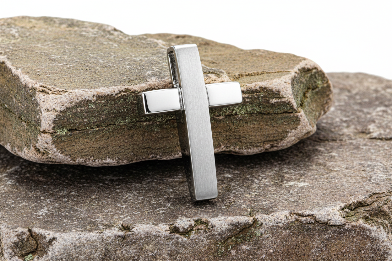 Fred Bennett Two Tone Cross Pendant 50cm P2542