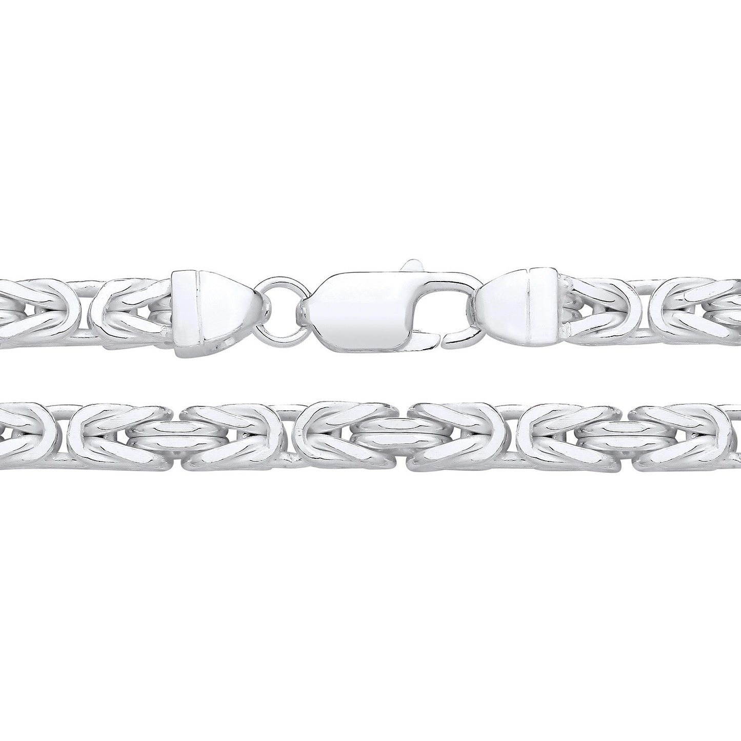 Men's Byzantine Bracelet Solid Silver British Made Hallmarked 9" 5mm Wide