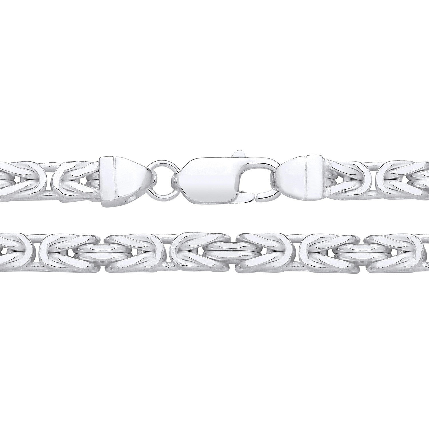 Men's Byzantine Bracelet Solid Silver British Made Hallmarked 9" 5mm Wide