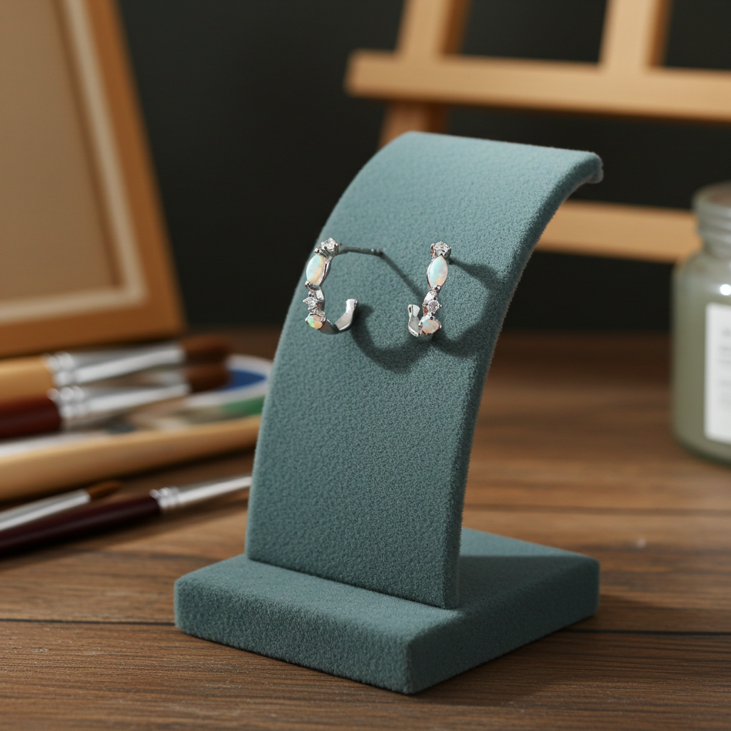 Opal Huggie Earrings Solid Sterling Silver 12mm 925 Hallmark