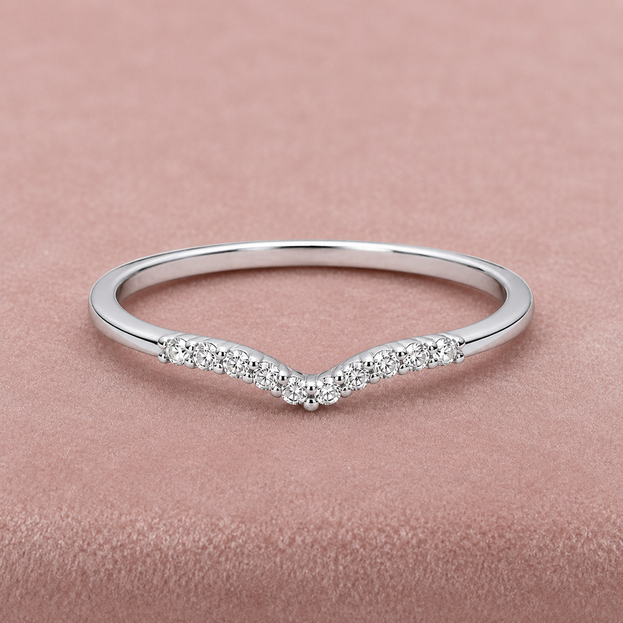 Sterling Silver Wishbone Eternity Band Ring 925 Hallmark