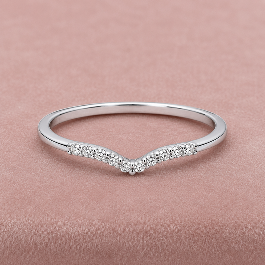 Sterling Silver Wishbone Eternity Band Ring 925 Hallmark
