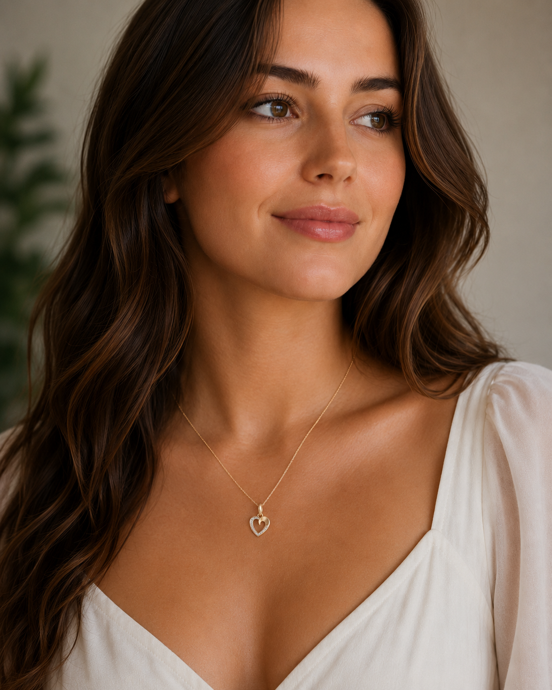 Natural Diamond Heart Pendant 9ct Gold 18" Chain Hallmark British Made