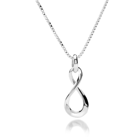 Infinity Knot Pendant Sterling Silver Hallmarked Necklace All Chain Lengths