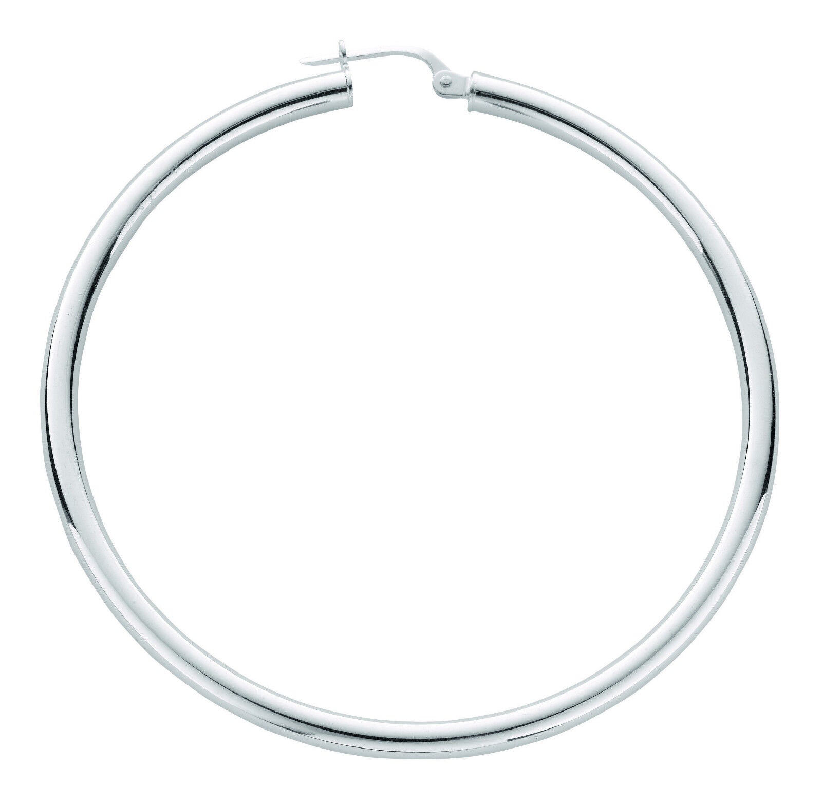 Silver Hoop Tube Earrings Creole Hoops 55mm Diameter 925 hallmark