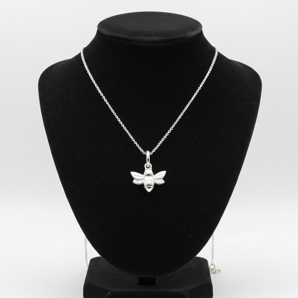 Bumble Bee Pendant Solid Sterling Silver 925 Hallmark 18" Chain