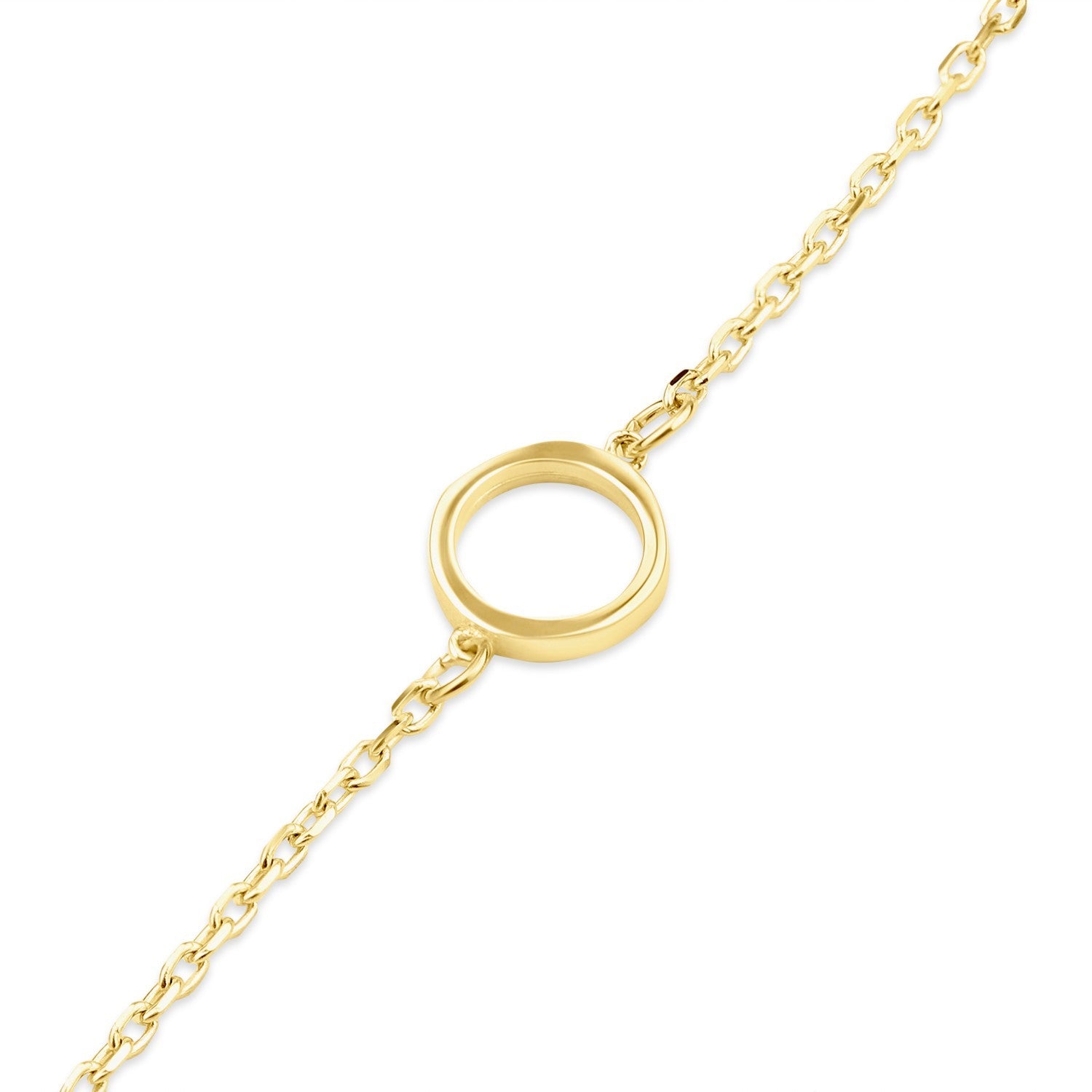 Open Circle Station Bracelet 9ct Yellow Gold 375 Hallmark 19cm length