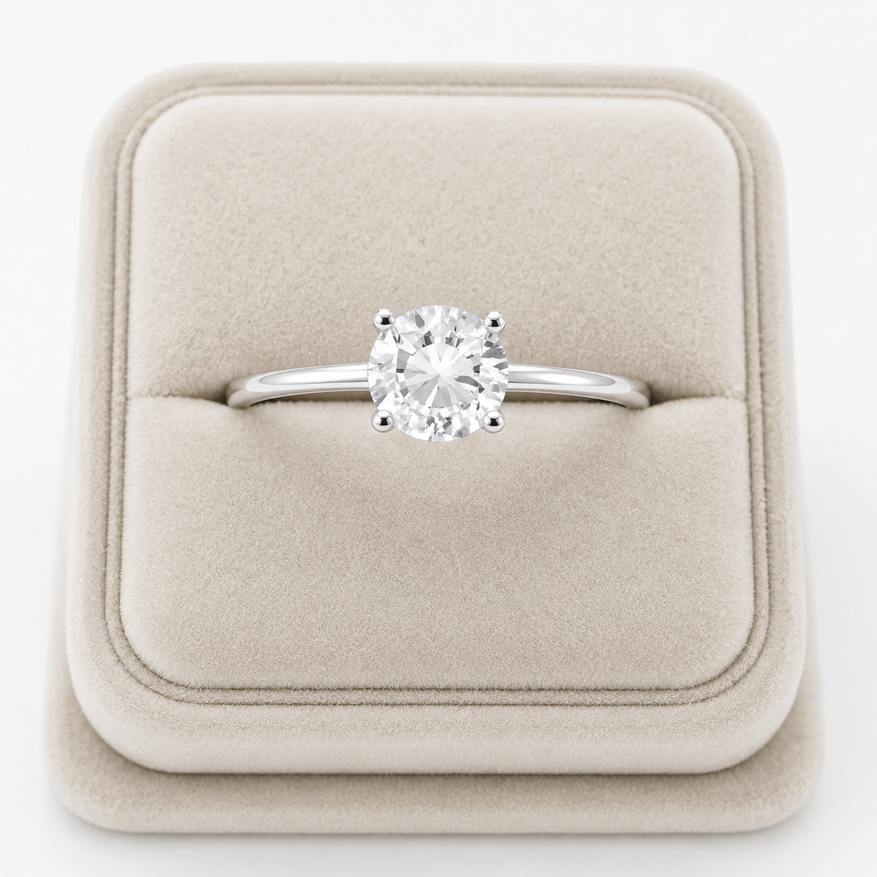 7mm Solitaire Engagement Ring Solid Sterling Silver 925 Size J-V
