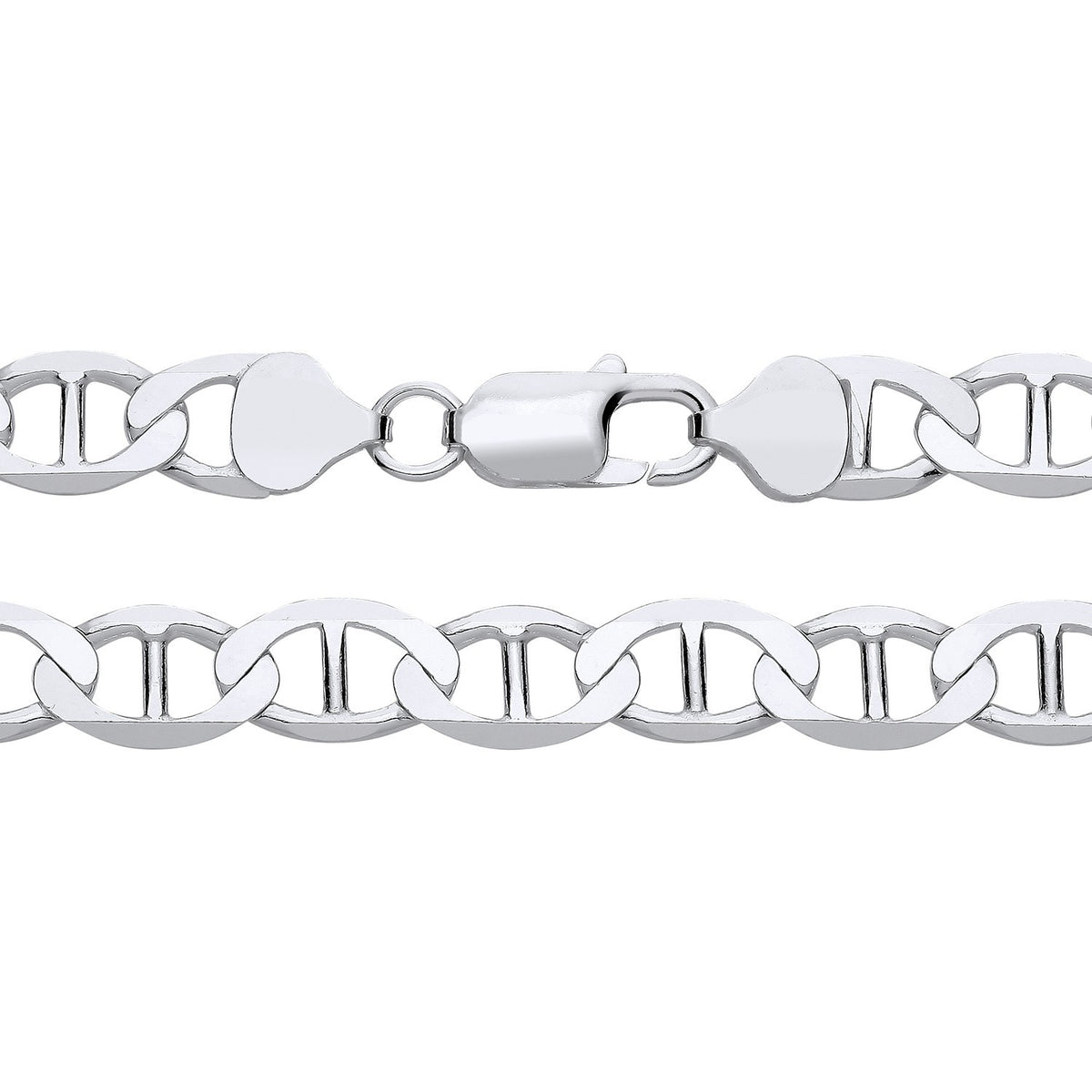 Men's Anchor Bracelet Solid Sterling Silver British Made Hallmarked 8mm Wide 8"